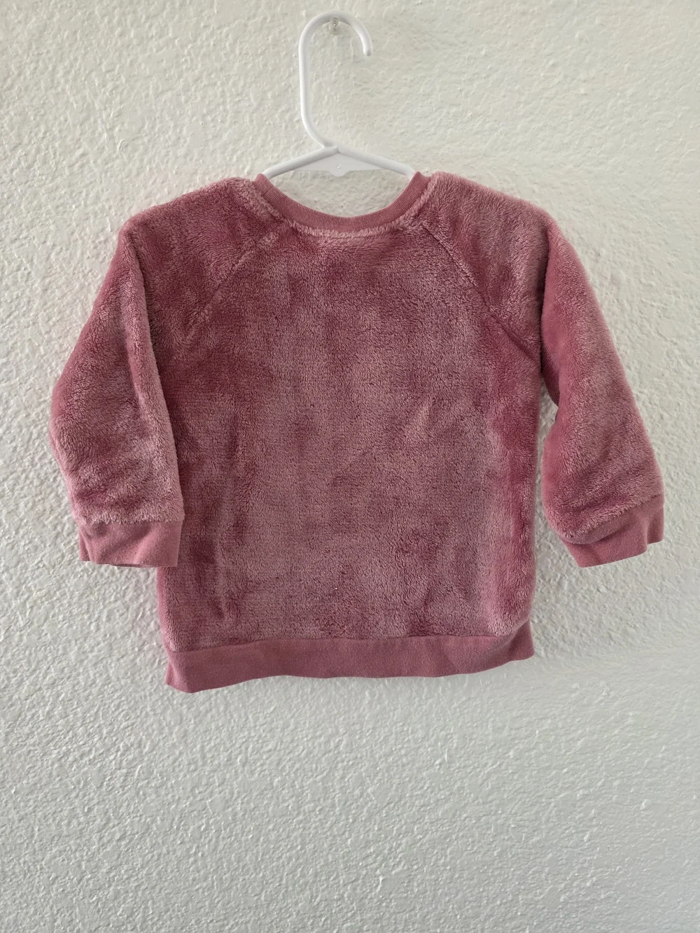 Disney Girls Plush Minnie Mouse Sweatshirt - Dusty Rose Pink